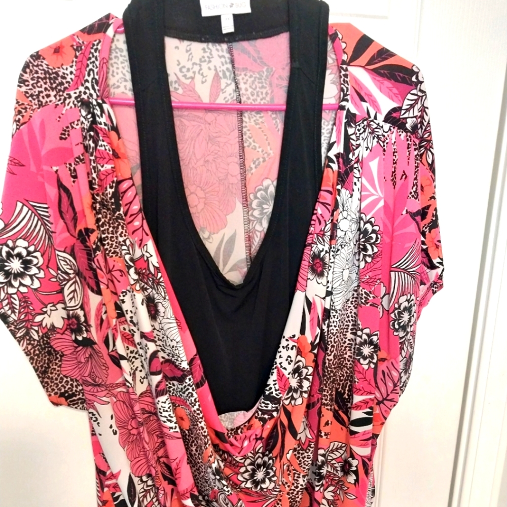 Fashion Bug Cow Neck Blouse 3X